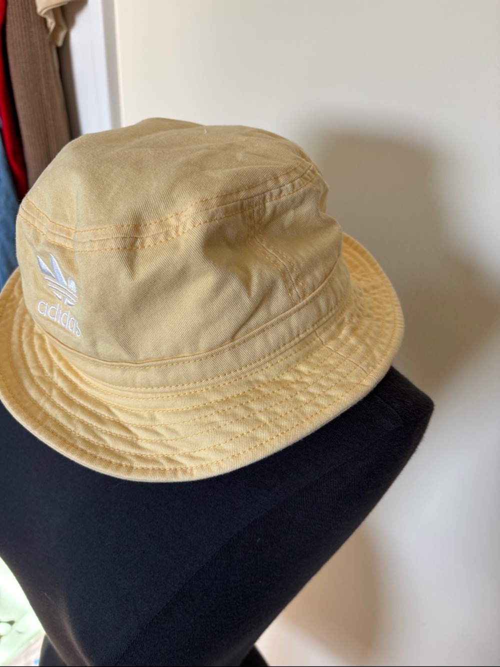 adidas Trefoil Bucket Hat in Soft Butter Yellow - Picture 3 of 9